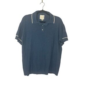 American Eagle‎ Polo Shirt Knit Short Sleeve Casual Blue White Trim Size M